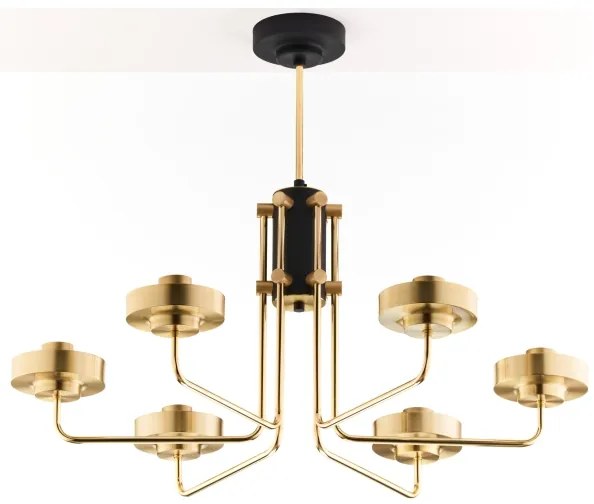 Jupiter 2089 - Luster na tyči RAMIREZ 6xE27/15W/230V zlatá/čierna