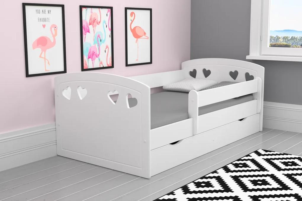 Detská posteľ Julie - biela 180x80 cm posteľ + úložný priestor