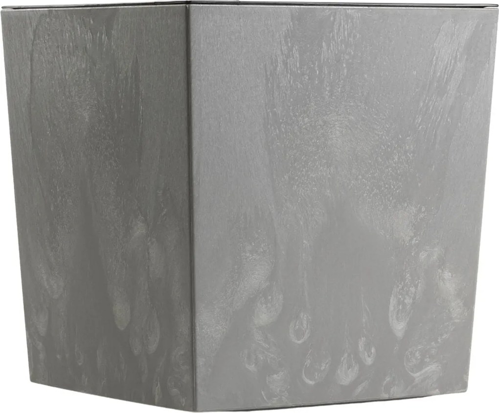 PLASTOVÝ KVETINÁČ FLORE 30,5X29,5X29,5 CM IMITÁCIA BETÓNU SIVÁ