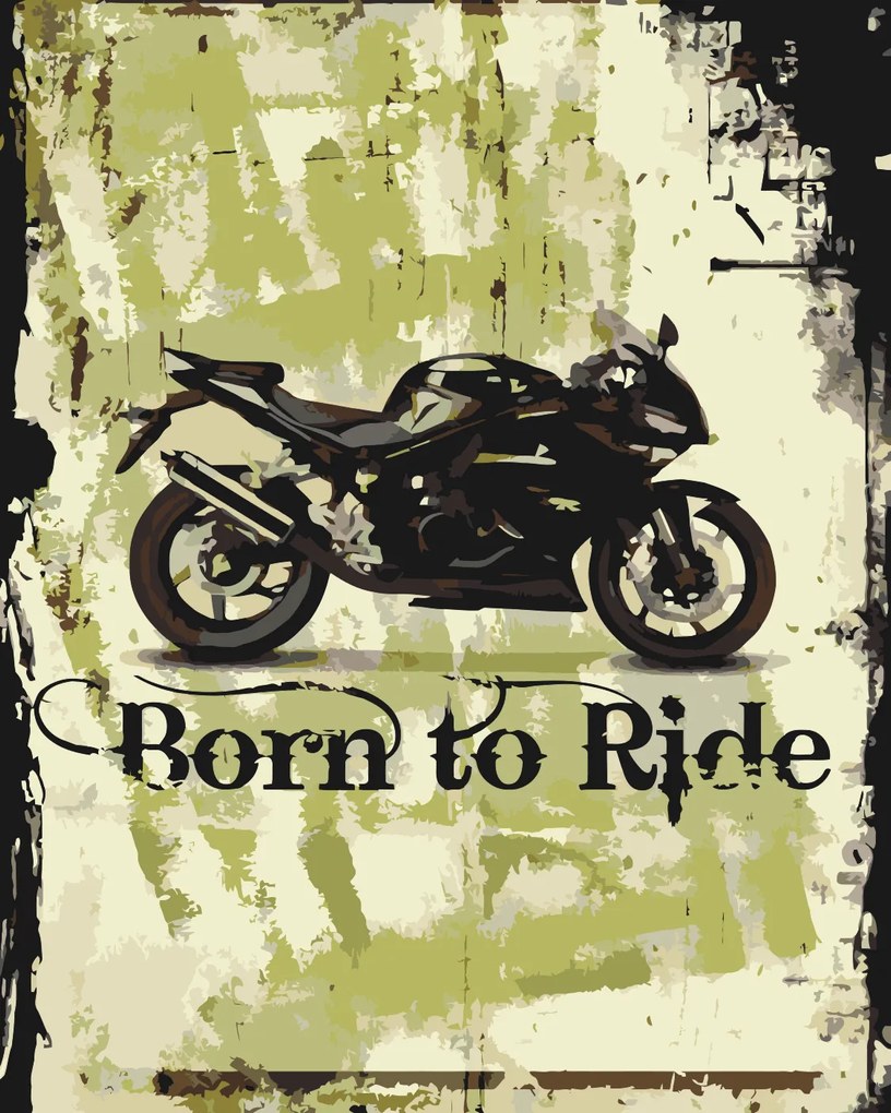 Gario Maľovanie podľa čísel Born to Ride Rozmery: 80 x 100 cm, Rámovanie: S vnútorným rámom