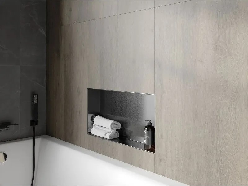 Mexen X-Wall-NR, polica na zapustenie bez príruby 60 x 30 cm, grafitová matná - 19E1603010