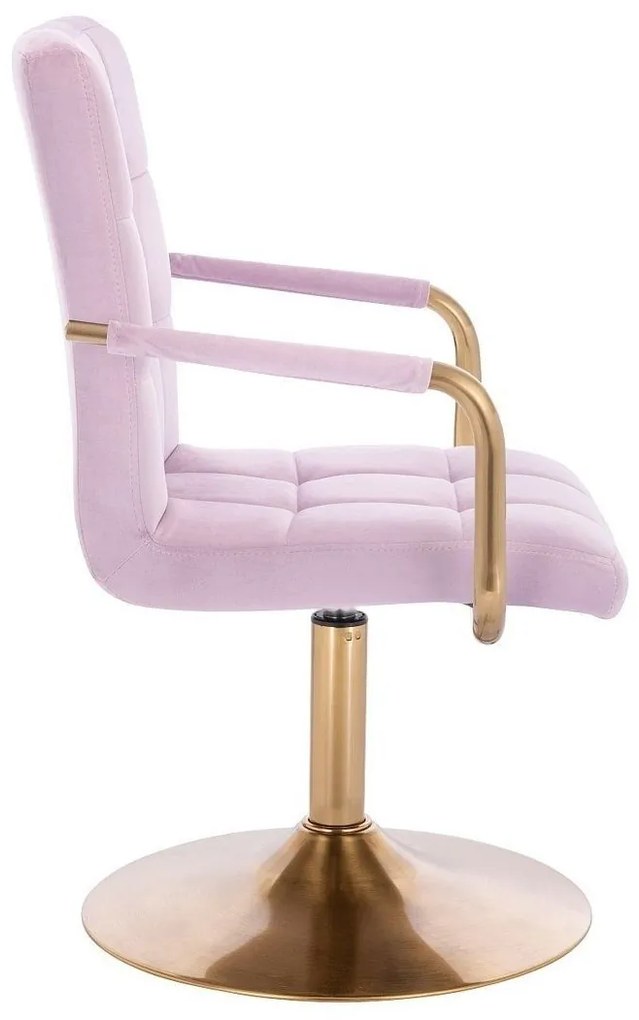 LuxuryForm DESIGN Otočná stolička VERONA GOLD VELUR na zlatom tanieri - levanduľa