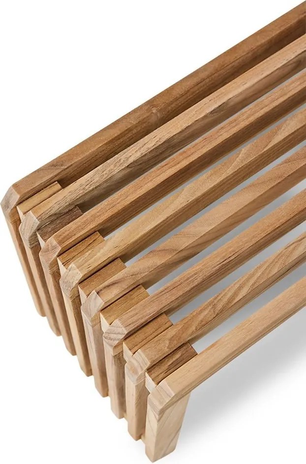 Prírodná drevená teaková lamelová lavica Slatted XL - 180*27*35 cm