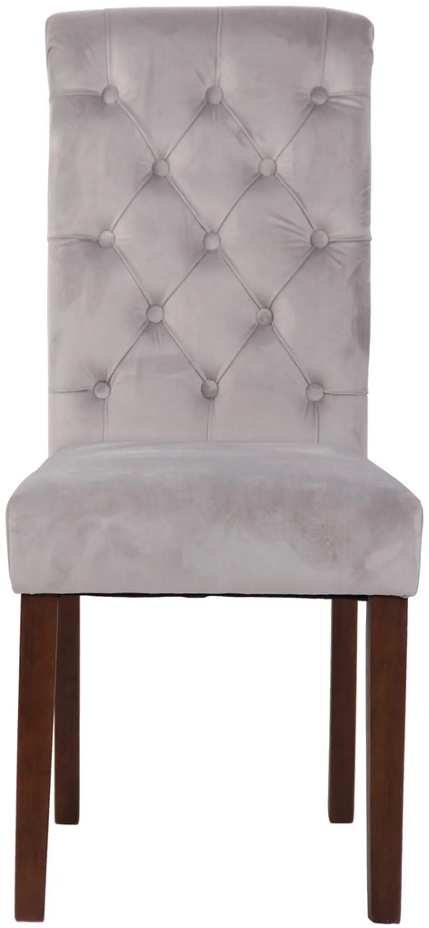 Jedálenská stolička Lisburn - zamat - Sivá