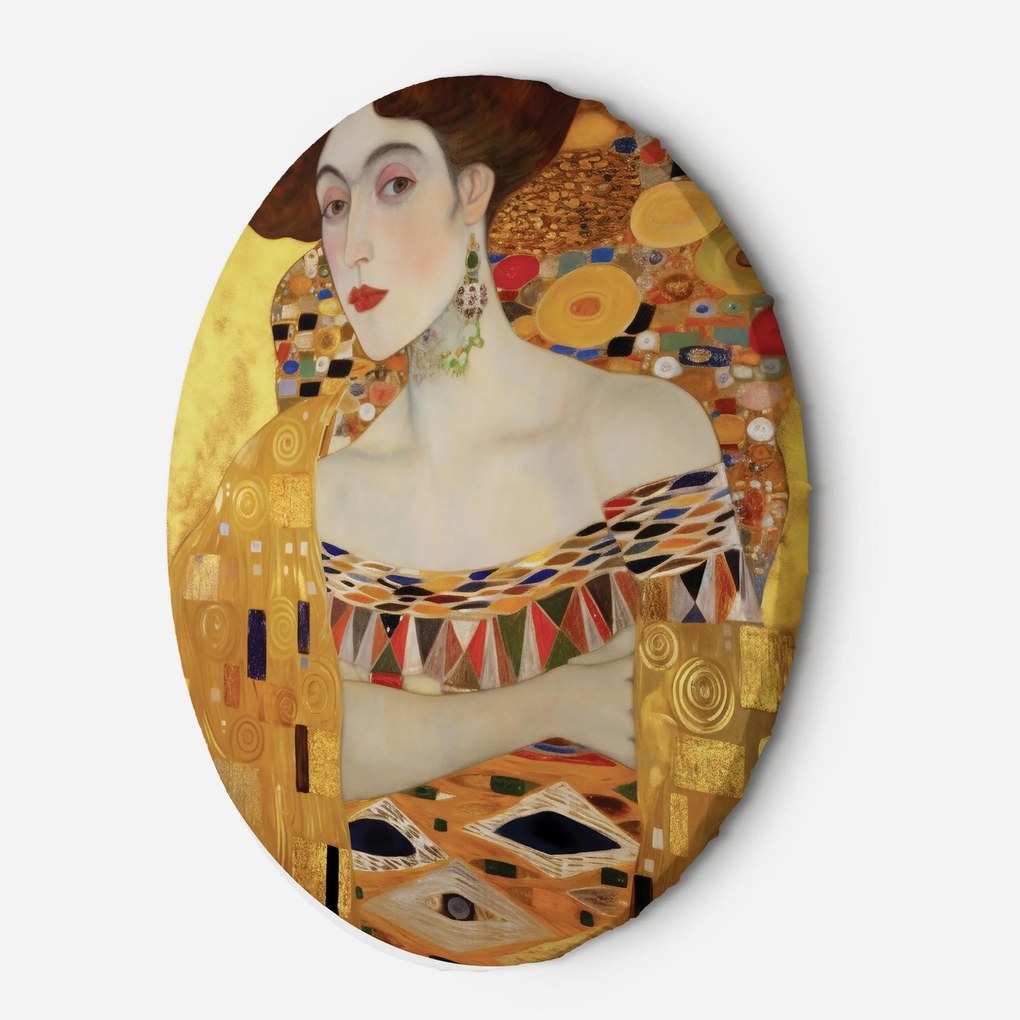 Gario Okrúhly obraz na plátne Zlatý portrét ženy - Gustav Klimt, reprodukcia Rozmery: 60 x 60 cm