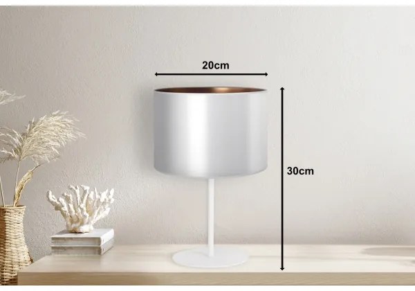 Duolla - Stolná lampa CANNES 1xE14/15W/230V pr. 20 cm strieborná/medená/biela