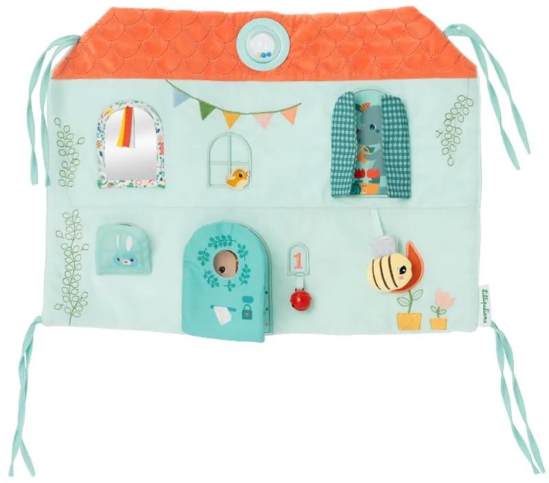 Lilliputiens - textilný panel do postieľky - domček jelenčeka Stelly a dráčika Joea