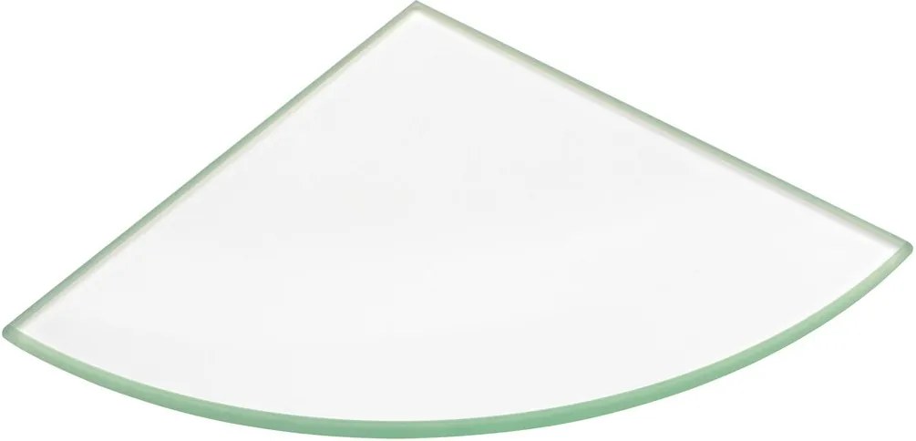 Sapho 23487 polica rohová, štvrťkruhová 200x200x8mm, číre sklo