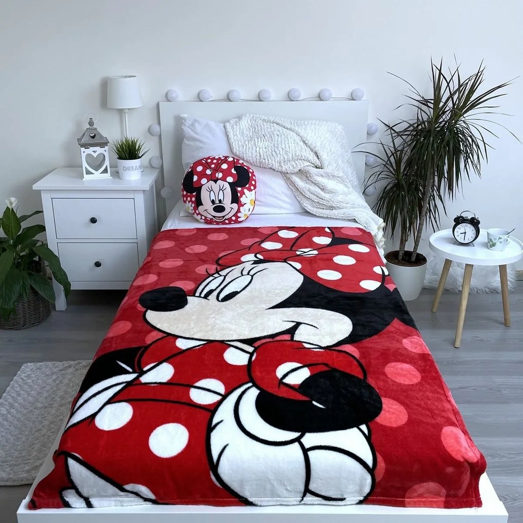 Jerry Fabrics Detská Deka Minnie Red, 100 x 150 cm