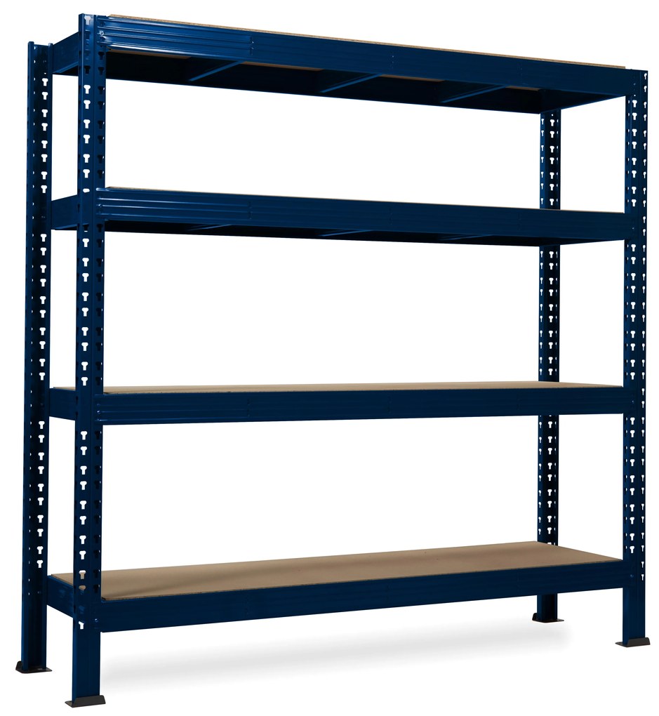 Trestles Nekonečný priemyselný regál 1800x2200x800, 4 police Farba: červená a čierna