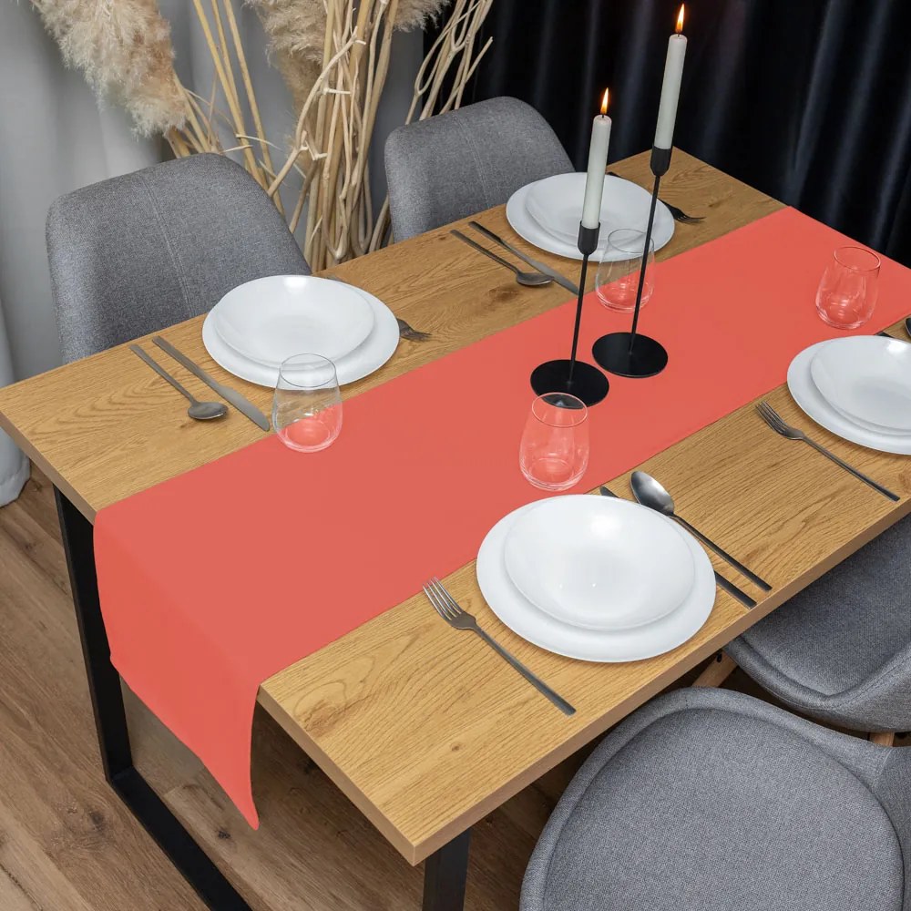 Biante Dekoračný behúň na stôl Rongo RG-037 Koralový 45x180 cm