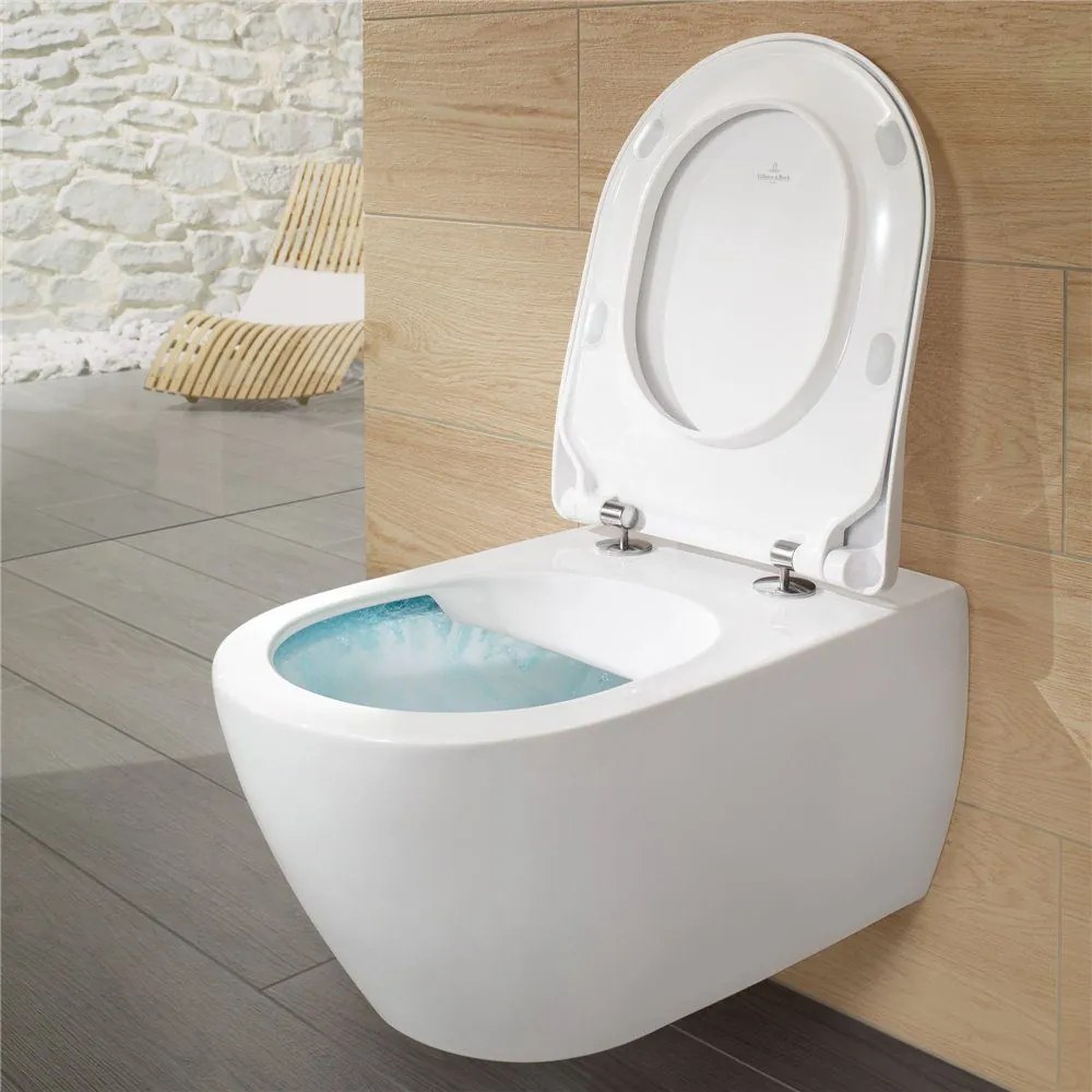 VILLEROY &amp; BOCH Subway 2.0 WC sedátko s poklopom SlimSeat, s funkciou QuickRelease a Softclosing, biela alpská, 9M78S101