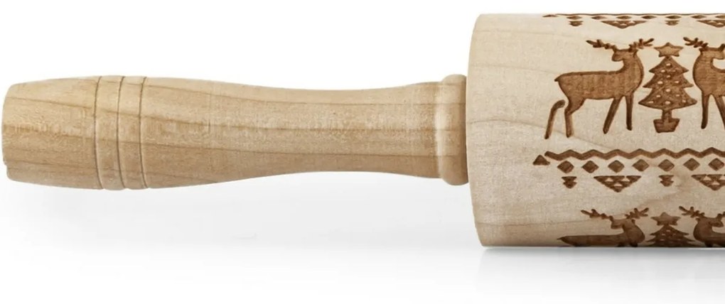 Toro Drevený valček s dekorom Sob, 38 cm