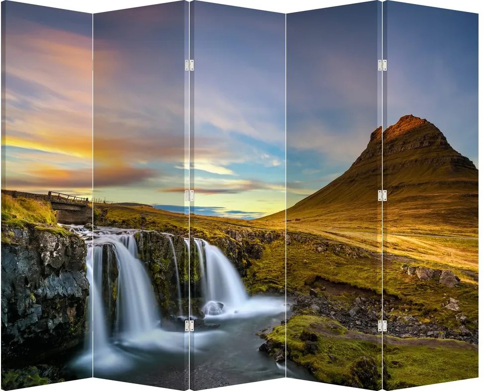 Paraván - Hora a vodopády na Islande (210x170 cm)