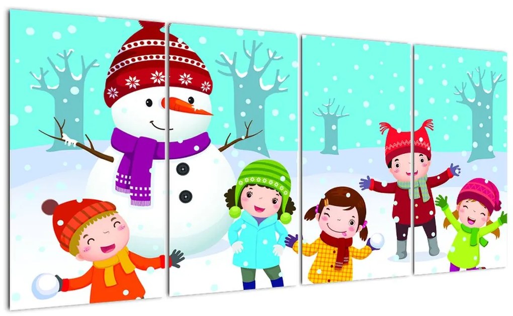 Obraz detí na snehu