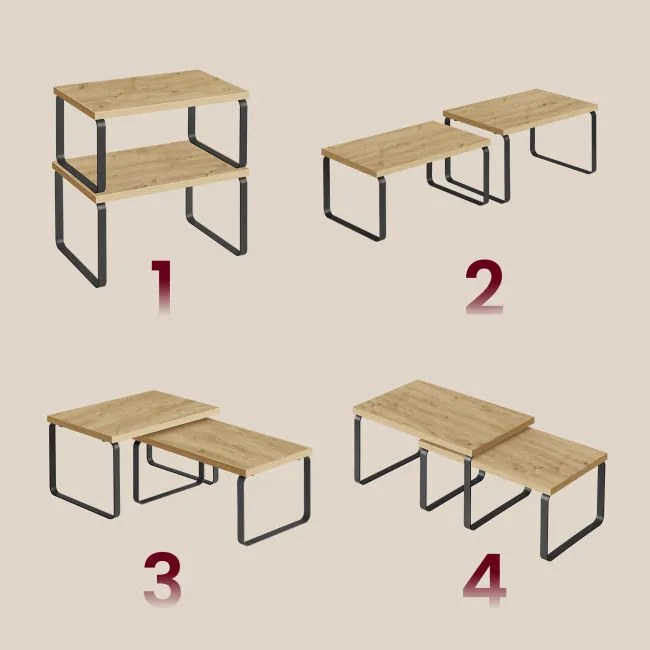 Set stohovateľných poličiek KCS02B88 dub artisan (2 ks)