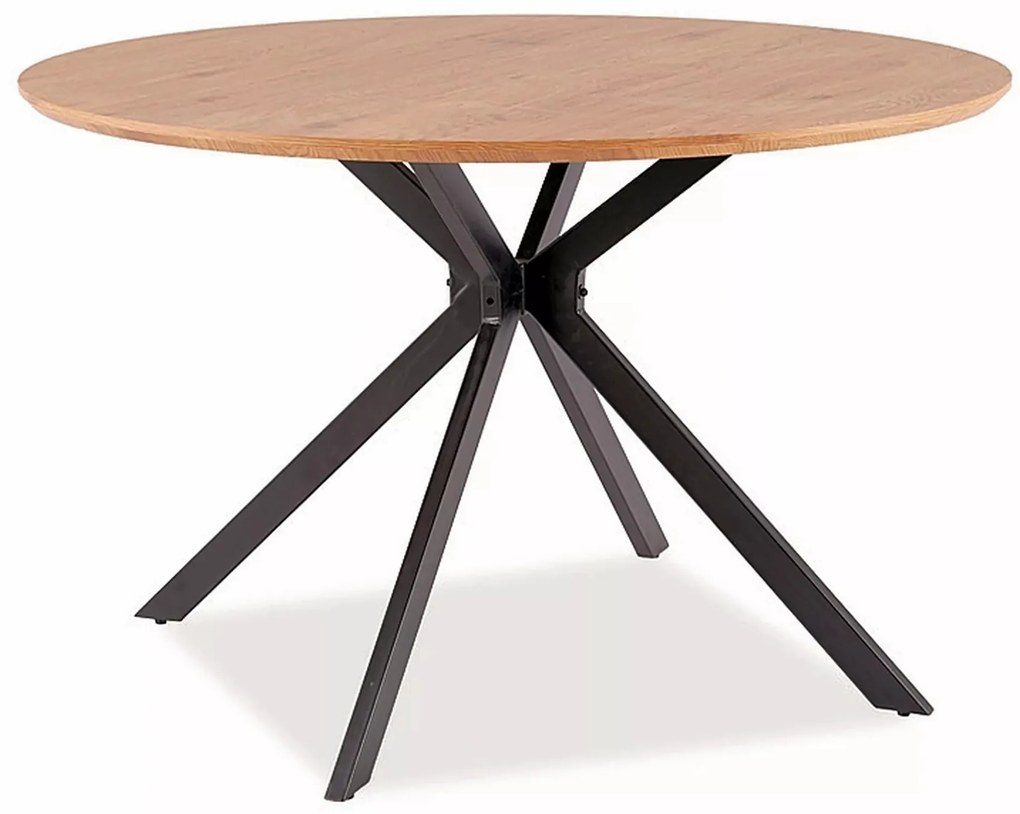 Okrúhly stôl Aster 120 cm dub prírodný/čierny