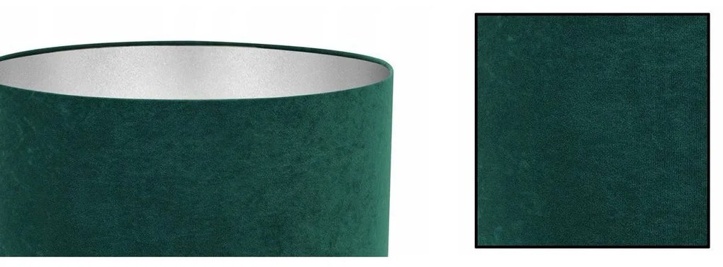 Závesné svietidlo Mediolan, 1x tmavozelené/chrómové textilné tienidlo