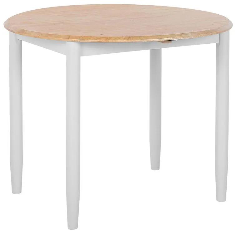Rozkladací drevený stôl ⌀ 61/92 x 92 cm svetlé drevo/sivá OMAHA Beliani