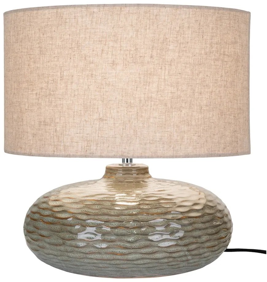 Khaki keramická stolová lampa s textilným tienidlom (výška 44 cm) Oldham – House Nordic