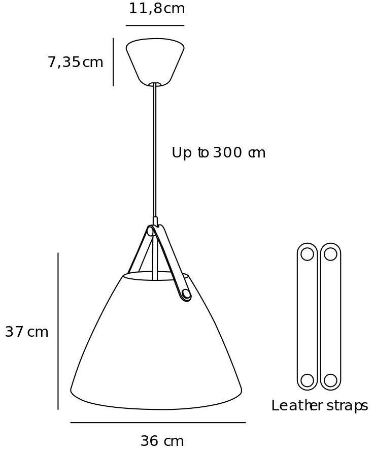 NORDLUX Priemyselné závesné svetlo STRAP, 1xE27, 40W, 36cm, béžová