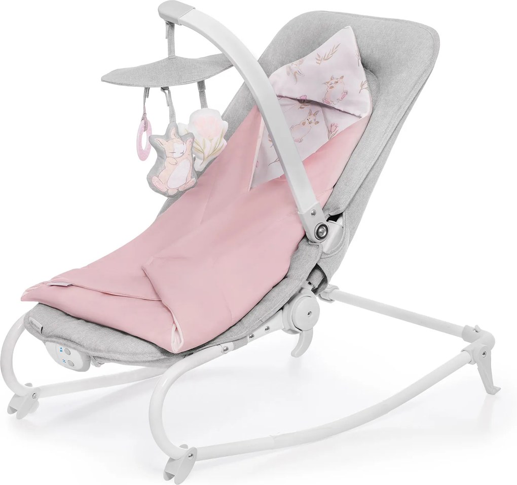 KINDERKRAFT Húpatko vibrujúce s melódiou Felio Peony Rose 0m+, do 18 kg