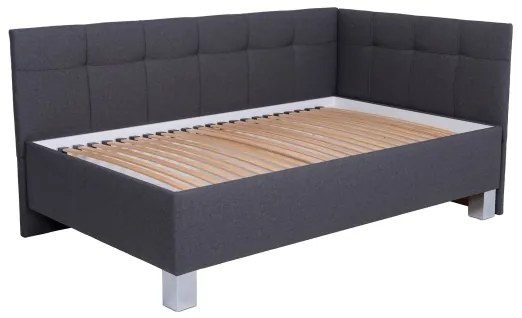 Čalúnená posteľ s úložným priestorom bez matraca MARIA PETITE 120x200 cm sivá