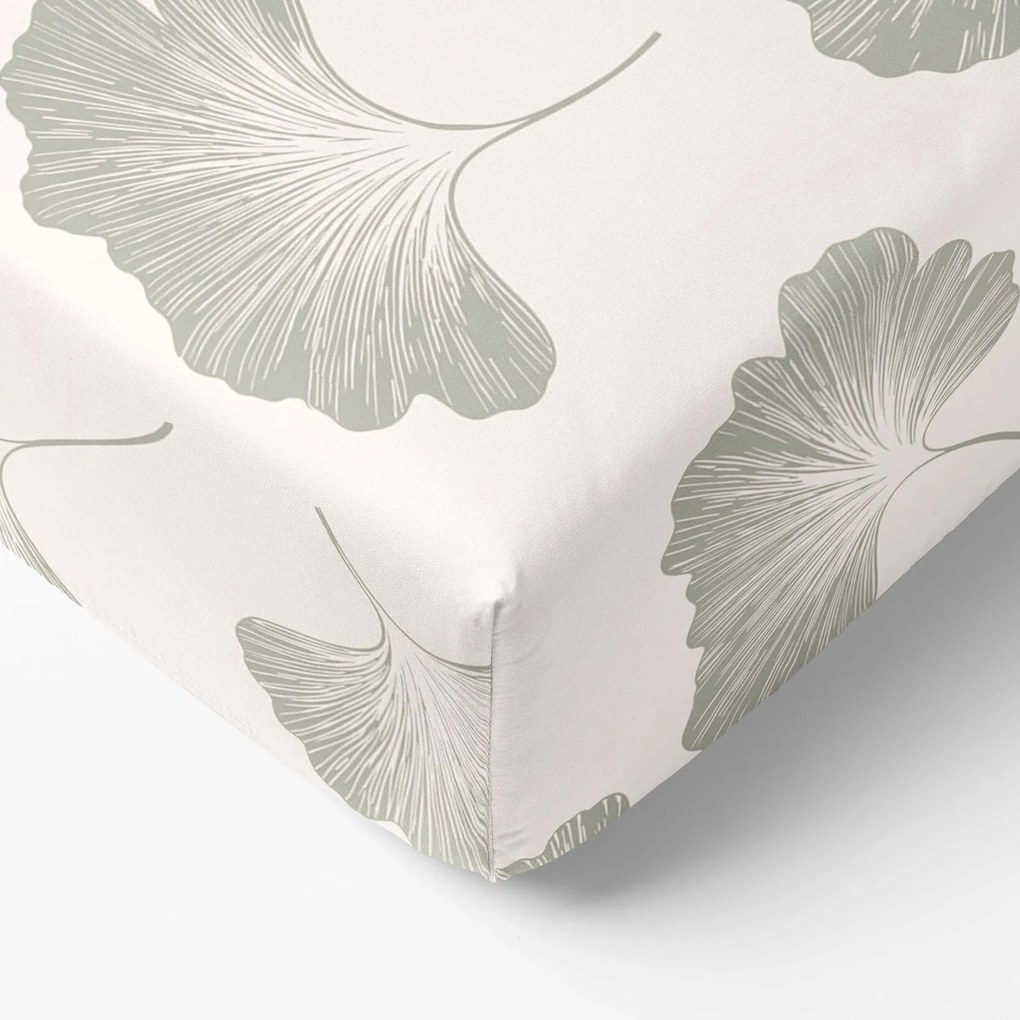 Goldea bavlnená napínacia plachta - listy ginkga 80 x 200 cm