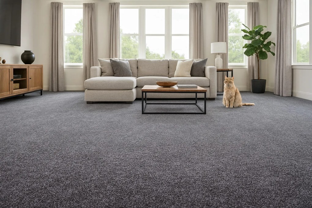 Condor Carpets, Metrážny koberec Prestige 482, na mieru, šíře 4m, šedá, ab (mriežka), detská izba