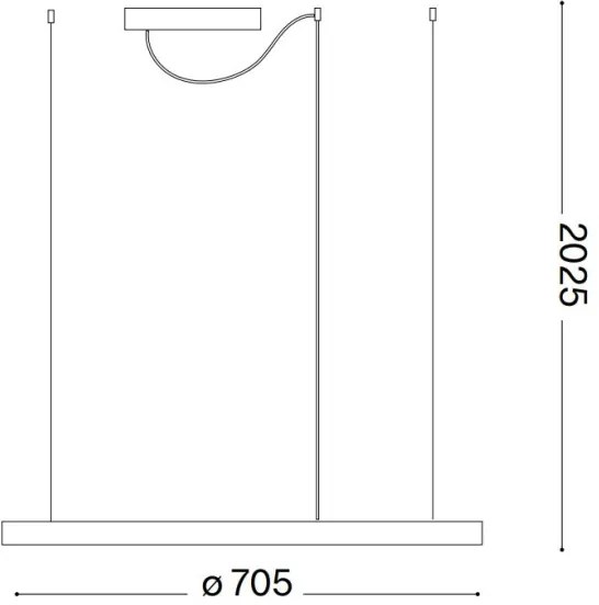 Ideal Lux - LED luster na lankách ORACLE SLIM LED/37W/230V 2700K pr. 70 cm biela
