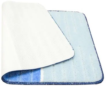 Sada kúpeľňových koberčekov COMO modrá / krémová, pruhy