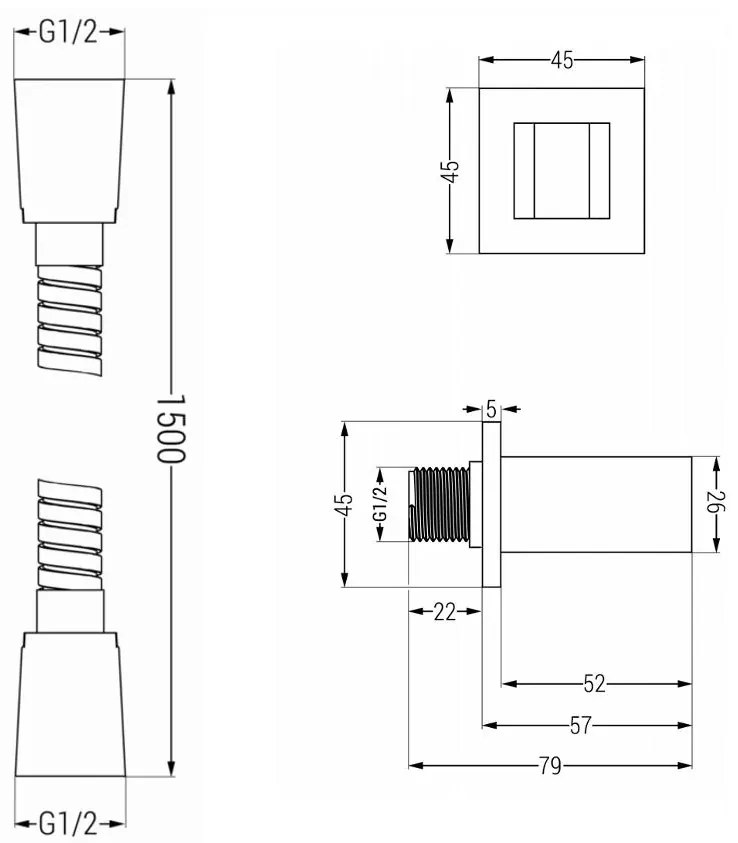 Mexen príslušenstvo - podomietkový 1-bodový ručný sprchový set R-02, čierny, 785006050-70