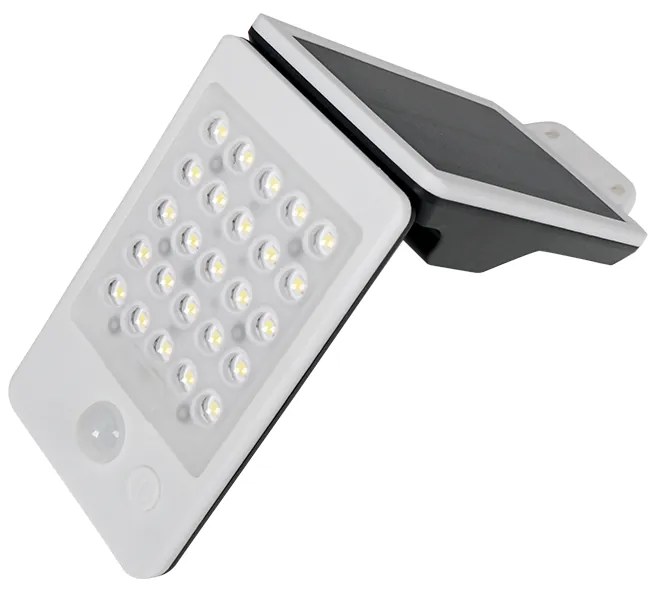 ACA Lighting LED solárne svietidlo ELISA so senzorom pohybu 2W/4000K/200Lm/IP65/Li-on 3,7V/1mAh, biele