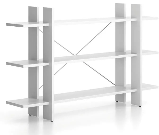 Kancelársky regál nízky dlhý SOLID, 1800 x 400 x 1075 mm, biela