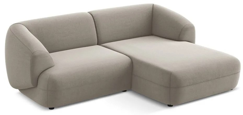 Béžová zamatová rohová pohovka (pravý roh) Moana – Makamii