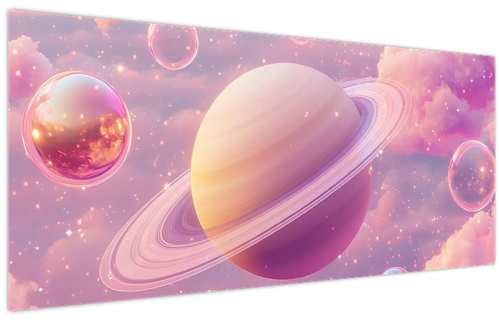 Obraz - Ružová planéta (120x50 cm)