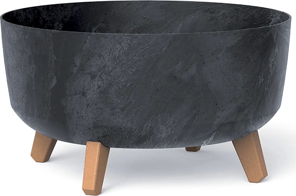 Plastový kvetináč na nožičkách DGRL400LE 38 cm - antracit