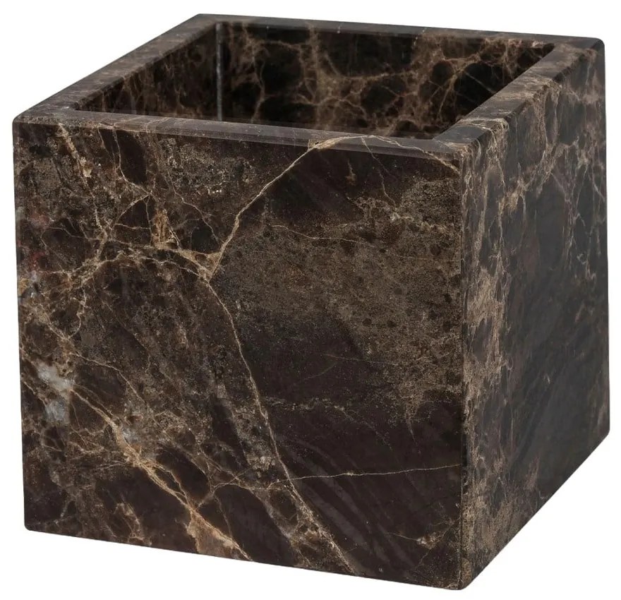 Tmavohnedý mramorový kúpeľňový organizér na vatové tampony Marble – Mette Ditmer Denmark