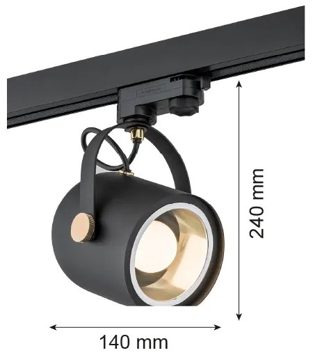 Argon 4311 - Bodové svietidlo do lištového systému NET 1xE27/15W/230V čierna