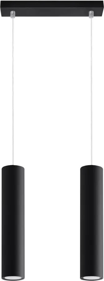 Čierne kovové závesné svietidlo Castro – Sollux