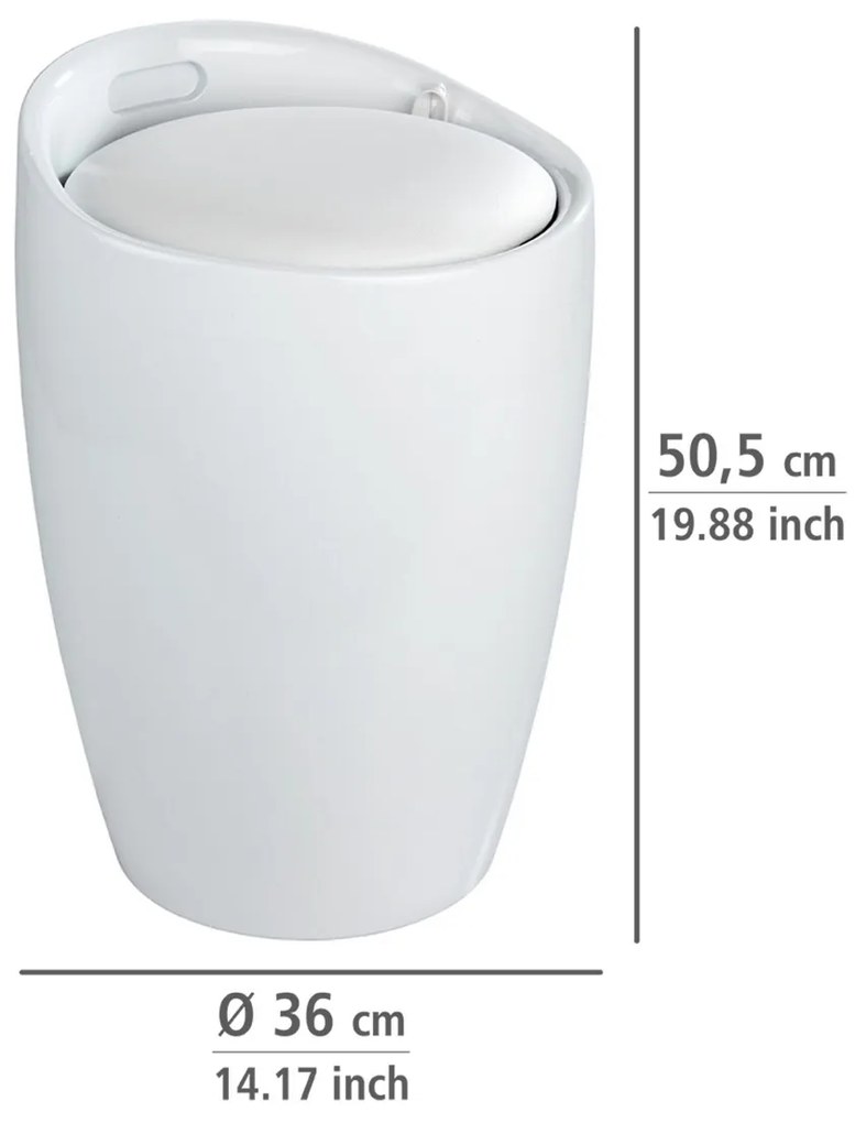 Wenko Kúpeľňová stolička s úložným priestoromCandy 20 l, biela