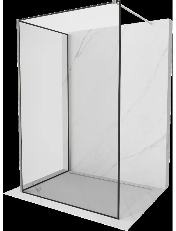 Mexen Kioto sprchová stena Walk-in 100 x 70 cm, čierny vzor, brúsený nikl - 800-100-212-97-70-070