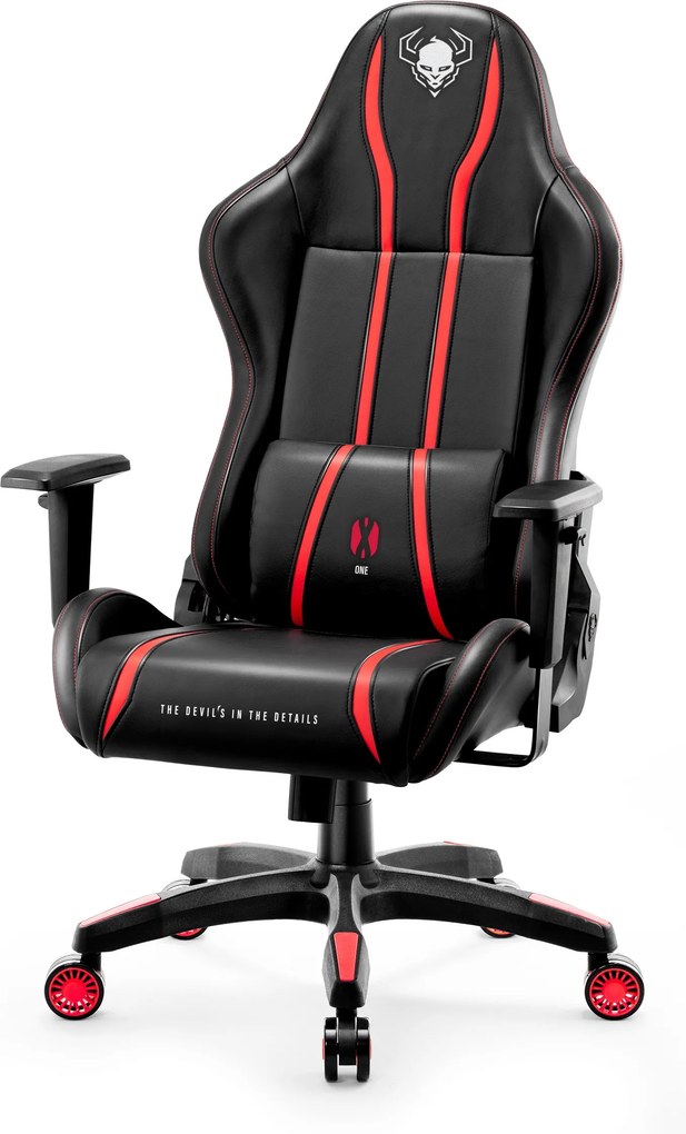 Herné kreslo z eko-kože Normal Size, čierny-červený: Diablo X-One 2.0