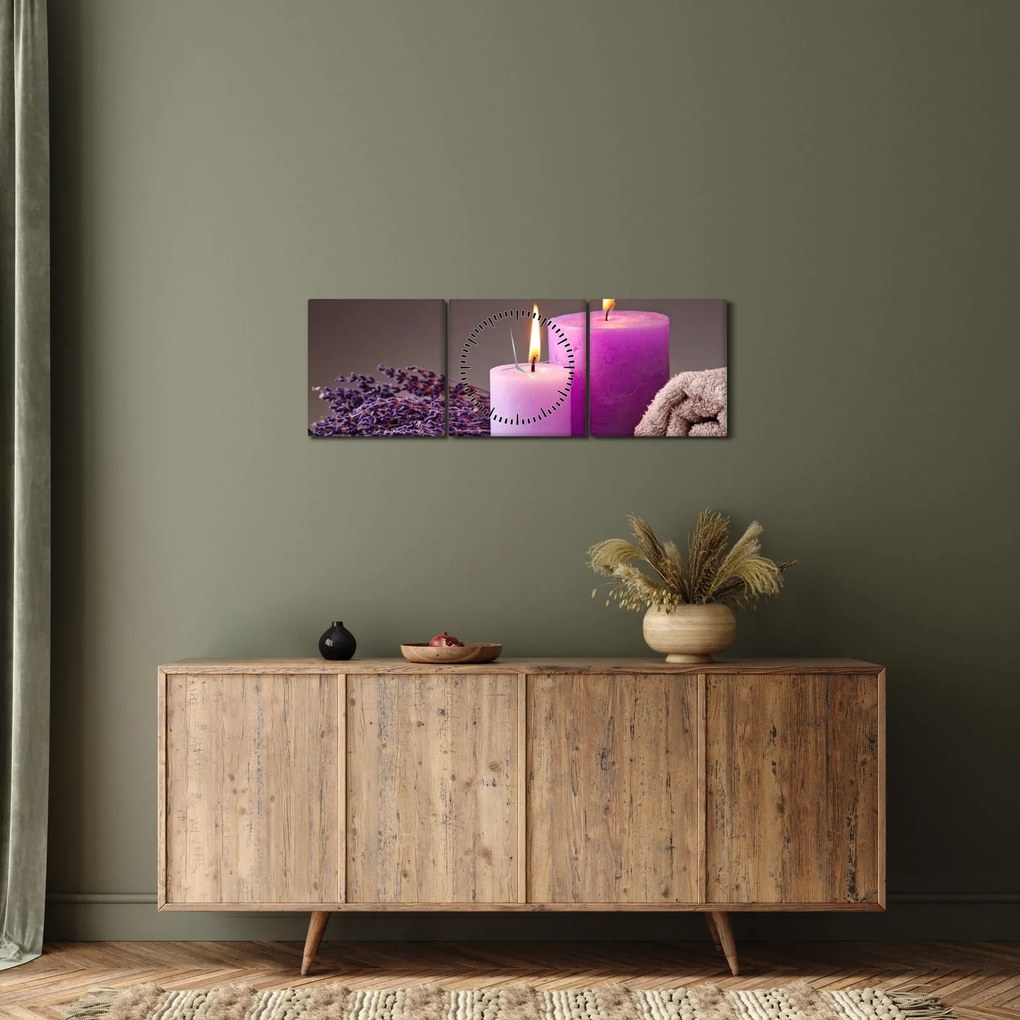 Obraz spa vecí (s hodinami) (90x30 cm)