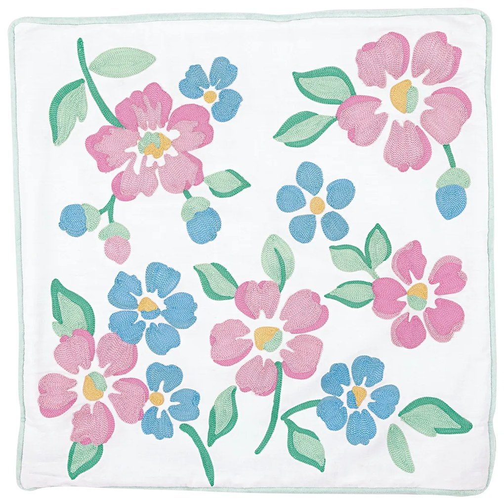 GREEN GATE Bavlnený poťah na vankúš Athea White Embroidery 50 x 50 cm
