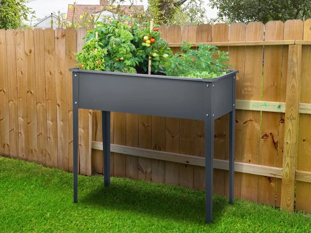 Vyvýšený záhradný záhon BestBerg KT-100 / 100 x 30 x 80 cm / sivá