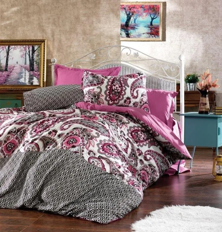 Posteľná obliečka Satén Exclusive Loran pink 200×200/2x70x90cm