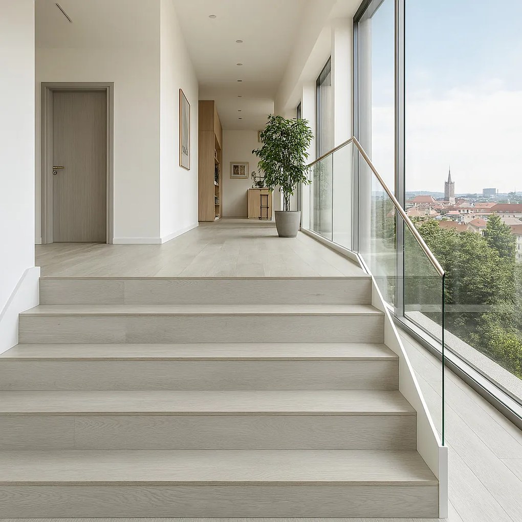 PVC podlaha - lino Traffic 50 605-16 Beskidy Oak, na mieru, šíře 2m,4m, šedá, bez podkladu, chodba / predsieň, Lentex