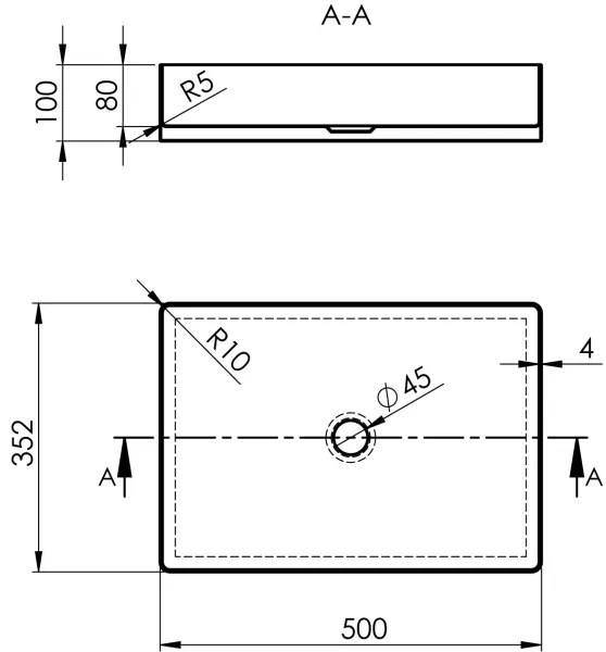 Sapho - Umývadlo na dosku AURUM 50x35 cm matné medené