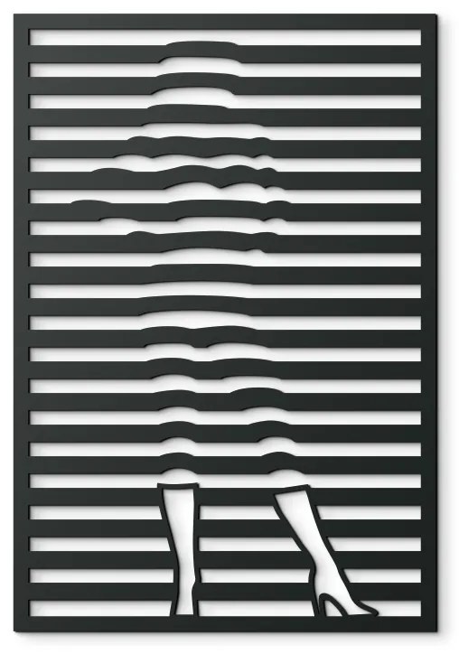 drevko Minimalistický obraz Silueta ženy Rozmer obrazu: 44,5 x 30,5 cm, Farba dekorácie: Čierna